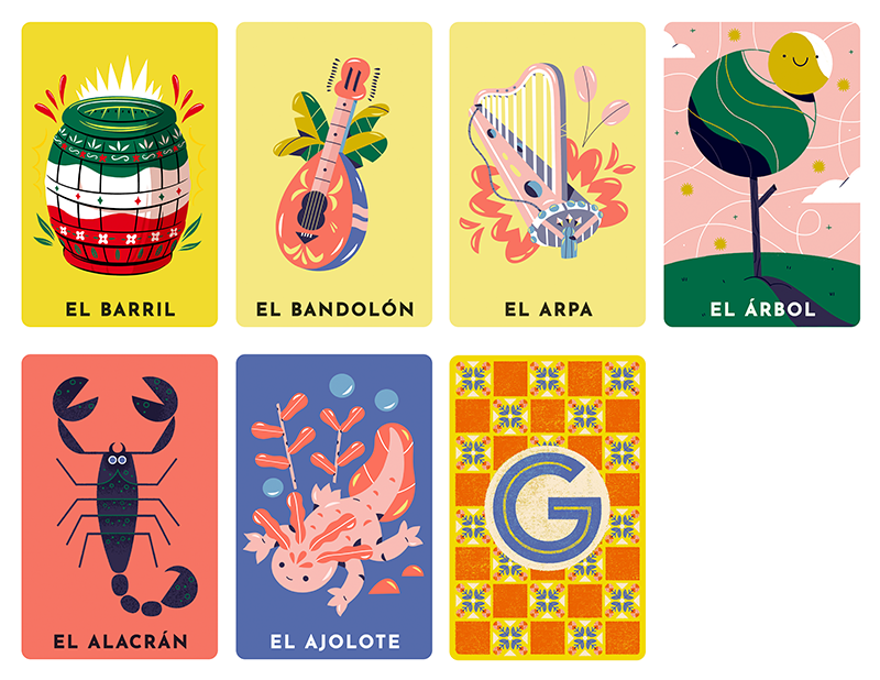 Image of Loteria Cards: exples from the game 